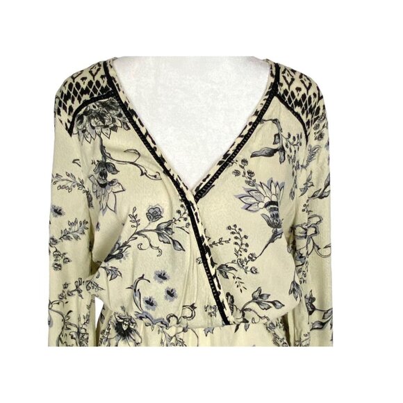 KNOX ROSE Women Maxi Dress Long Sleeve Sz S Cream Gray Cottagecore Boho 59-5 - Picture 7 of 15